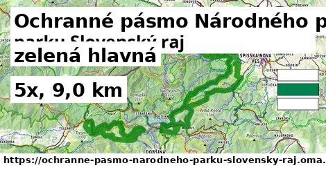 Ochranné pásmo Národného parku Slovenský raj Turistické trasy zelená hlavná