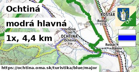 Ochtiná Turistické trasy modrá hlavná