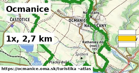 Ocmanice Turistické trasy  