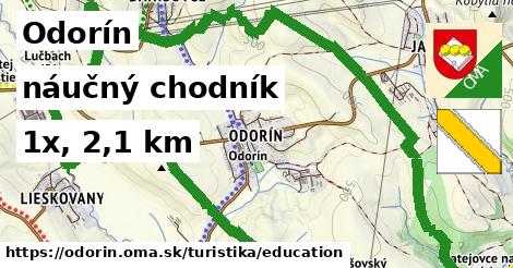 Odorín Turistické trasy náučný chodník 