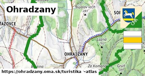 Ohradzany Turistické trasy  