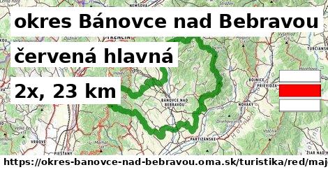 okres Bánovce nad Bebravou Turistické trasy červená hlavná