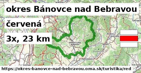 okres Bánovce nad Bebravou Turistické trasy červená 