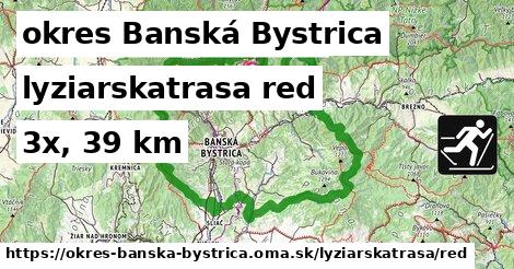 okres Banská Bystrica Lyžiarske trasy červená 