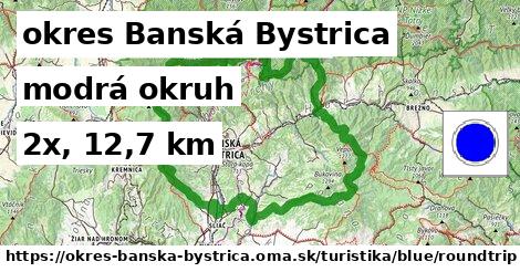 okres Banská Bystrica Turistické trasy modrá okruh