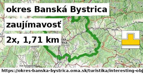 okres Banská Bystrica Turistické trasy zaujímavosť 