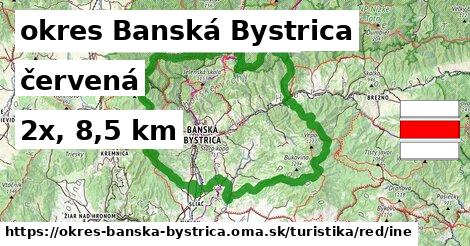 okres Banská Bystrica Turistické trasy červená iná