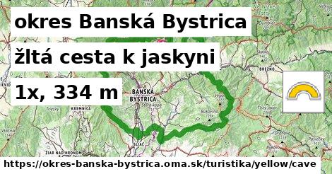 okres Banská Bystrica Turistické trasy žltá cesta k jaskyni