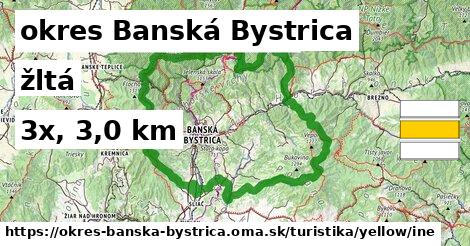 okres Banská Bystrica Turistické trasy žltá iná