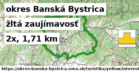 okres Banská Bystrica Turistické trasy žltá zaujímavosť