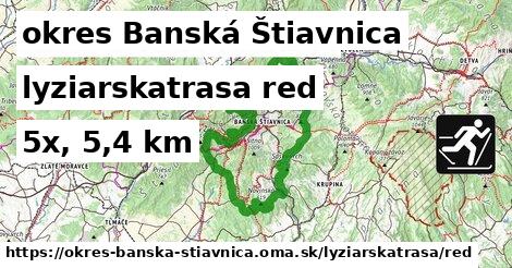 okres Banská Štiavnica Lyžiarske trasy červená 