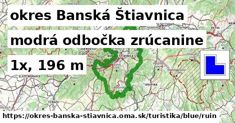 okres Banská Štiavnica Turistické trasy modrá odbočka zrúcanine