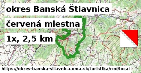 okres Banská Štiavnica Turistické trasy červená miestna