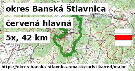 okres Banská Štiavnica Turistické trasy červená hlavná