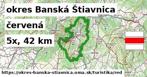 okres Banská Štiavnica Turistické trasy červená 