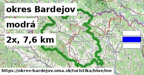 okres Bardejov Turistické trasy modrá iná