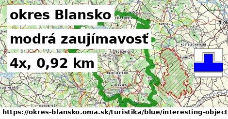 okres Blansko Turistické trasy modrá zaujímavosť