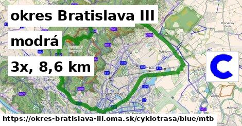 okres Bratislava III Cyklotrasy modrá mtb