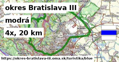 okres Bratislava III Turistické trasy modrá 