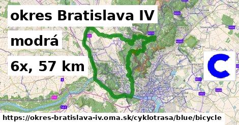 okres Bratislava IV Cyklotrasy modrá bicycle