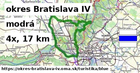 okres Bratislava IV Turistické trasy modrá 