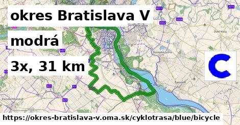 okres Bratislava V Cyklotrasy modrá bicycle