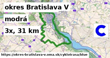 okres Bratislava V Cyklotrasy modrá 