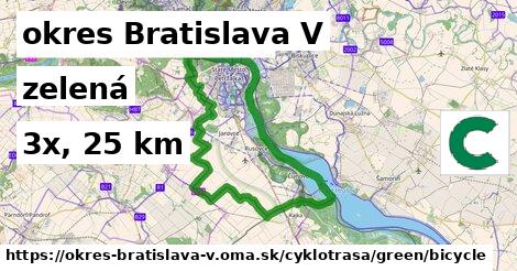 okres Bratislava V Cyklotrasy zelená bicycle