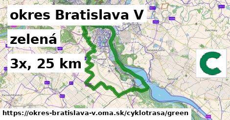 okres Bratislava V Cyklotrasy zelená 