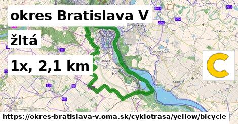 okres Bratislava V Cyklotrasy žltá bicycle