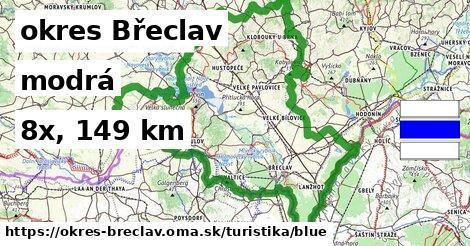 okres Břeclav Turistické trasy modrá 