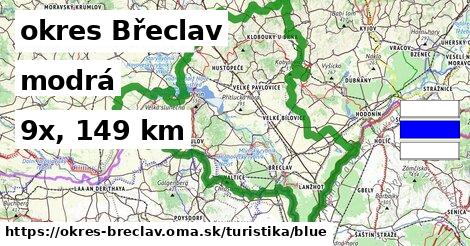 okres Břeclav Turistické trasy modrá 