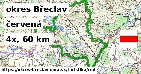 okres Břeclav Turistické trasy červená 
