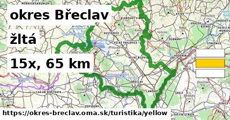 okres Břeclav Turistické trasy žltá 