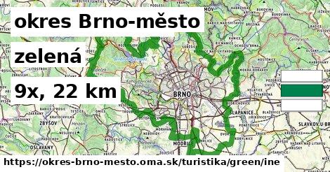 okres Brno-město Turistické trasy zelená iná