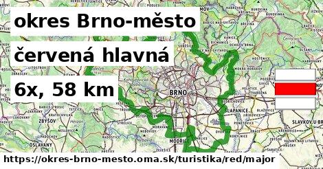 okres Brno-město Turistické trasy červená hlavná