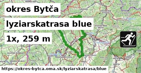 okres Bytča Lyžiarske trasy modrá 