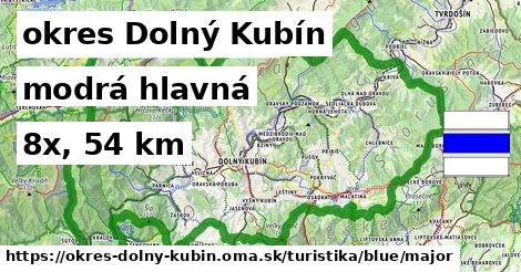 okres Dolný Kubín Turistické trasy modrá hlavná