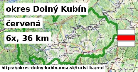 okres Dolný Kubín Turistické trasy červená 