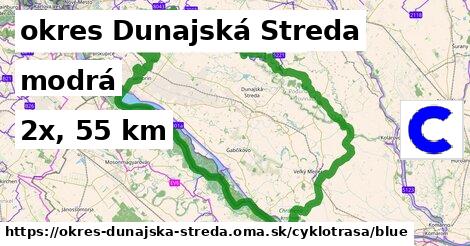 okres Dunajská Streda Cyklotrasy modrá 