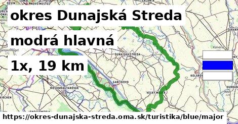 okres Dunajská Streda Turistické trasy modrá hlavná