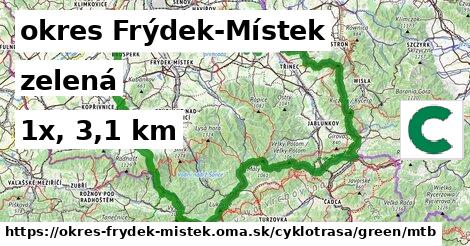 okres Frýdek-Místek Cyklotrasy zelená mtb