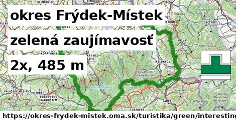 okres Frýdek-Místek Turistické trasy zelená zaujímavosť