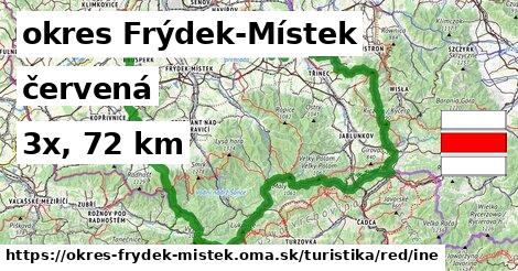 okres Frýdek-Místek Turistické trasy červená iná