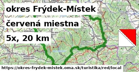 okres Frýdek-Místek Turistické trasy červená miestna