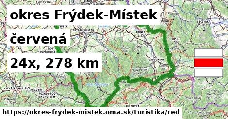 okres Frýdek-Místek Turistické trasy červená 