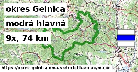 okres Gelnica Turistické trasy modrá hlavná