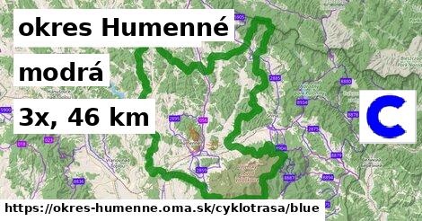 okres Humenné Cyklotrasy modrá 