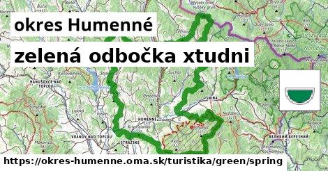 okres Humenné Turistické trasy zelená odbočka xtudni