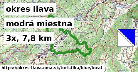 okres Ilava Turistické trasy modrá miestna